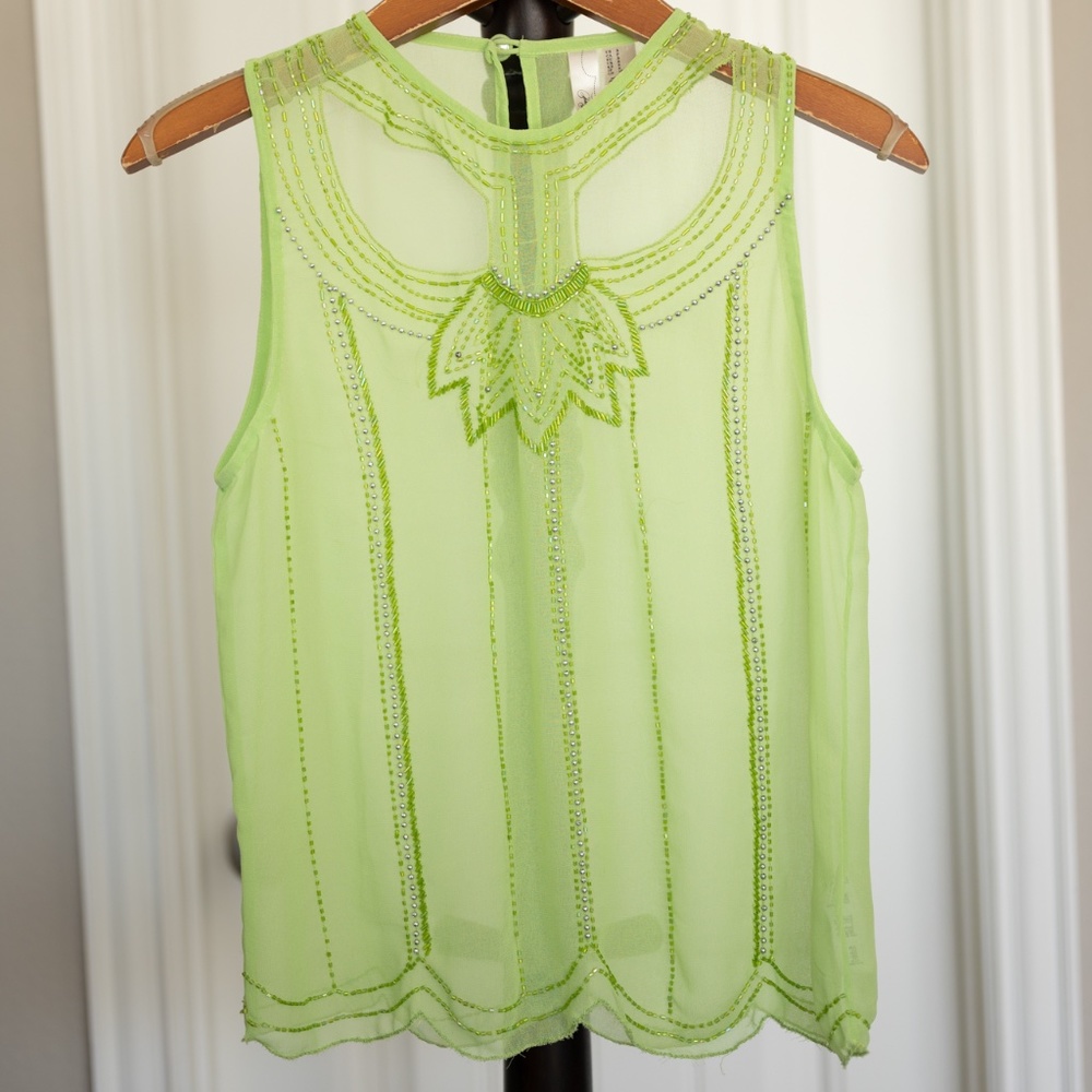 Sheer Limegreen sleeveless shirt